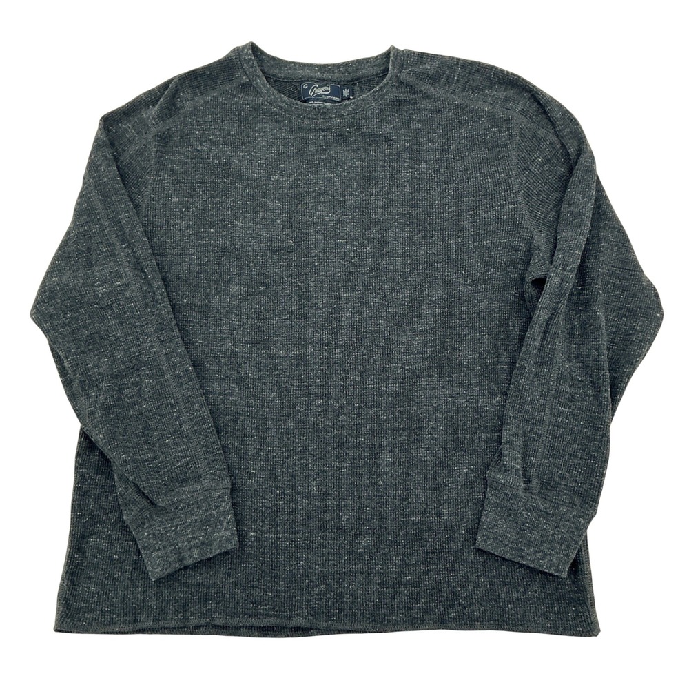 Grayers Men's Heavyweight Thermal Long Sleeve Waffle Knit Shirt XL Charcoal Gray